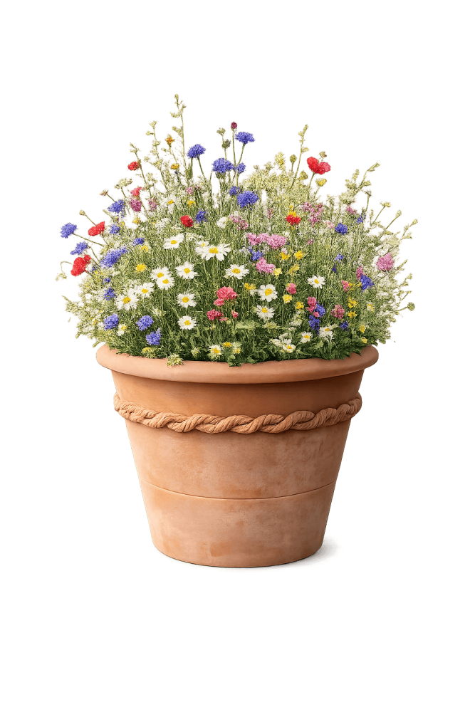 Pot en terre cuite classique d’Impruneta avec décor tressé